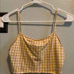 forever 21 cropped yellow tank